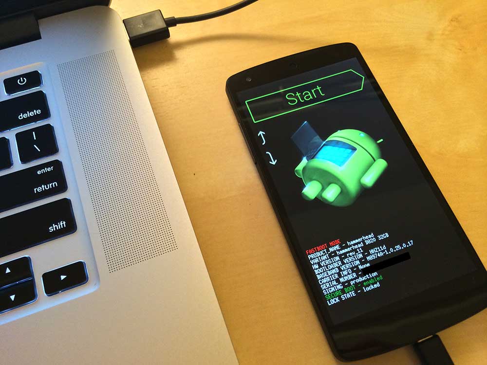 Nexus 5 bootloader, which ironically shows it being worked on as it needs some tune-ups currently...