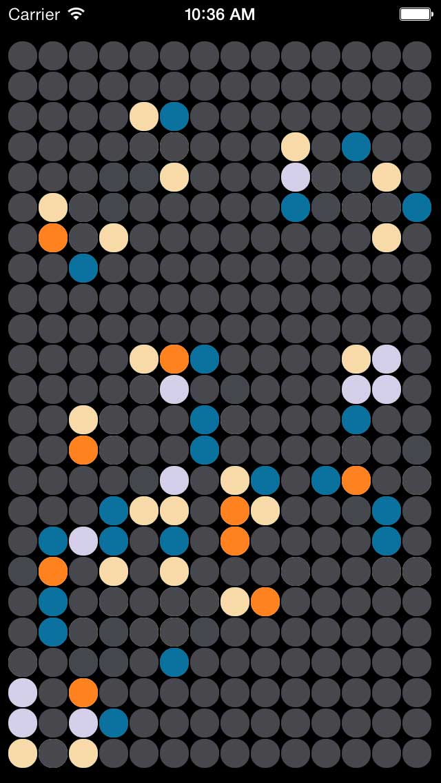 LifeSim, based on Conway's Game of Life and built stylishly for the iPhone/iPad and iOS 7