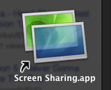 The icon for Mac OS X's hidden “Screen Sharing” application.