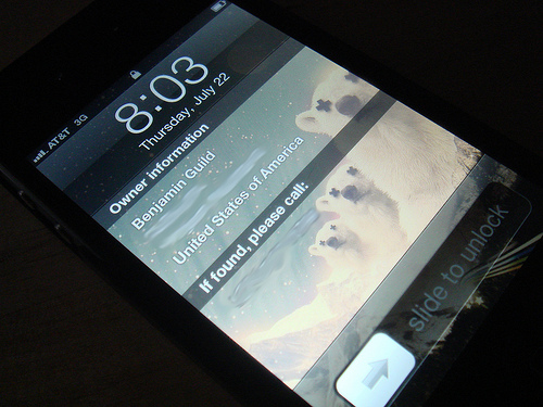 My iPhone 4 lock screen.