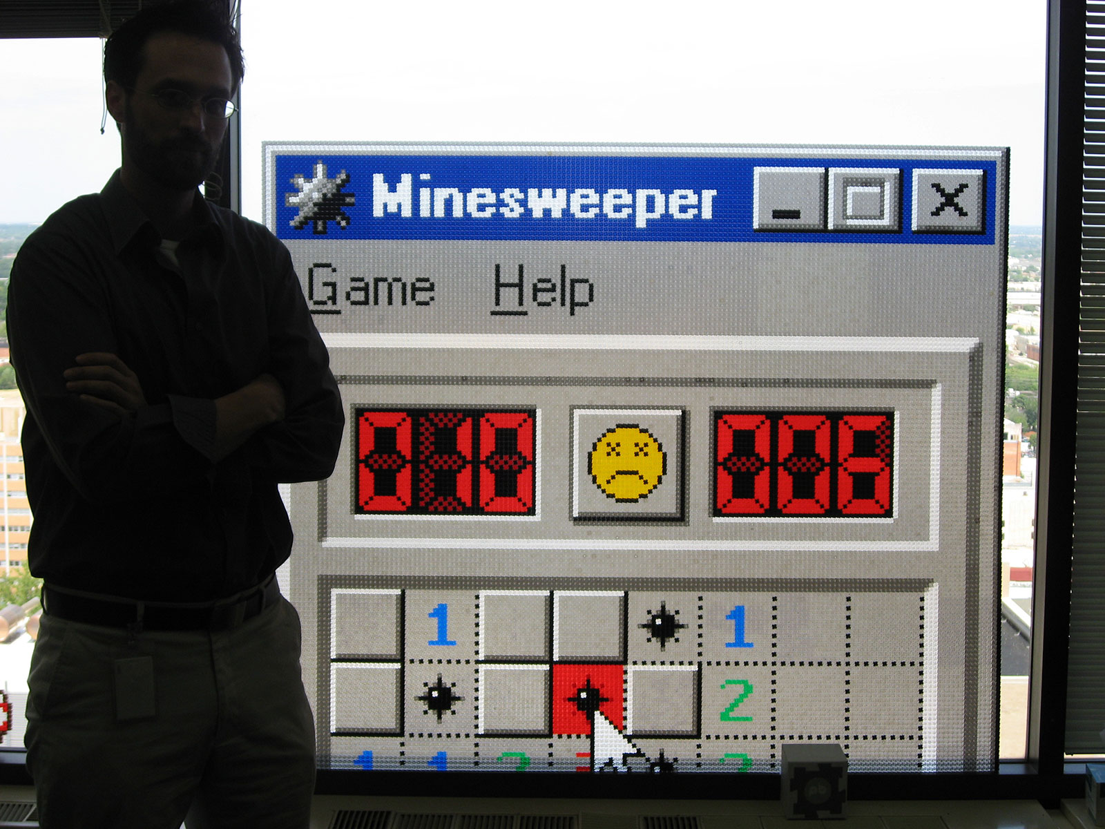 Windows “Minesweeper” game scene, assembled with translucent Pixelblocks!