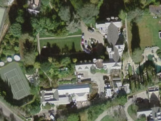 The original “Playboy Mansion” via satellite imagery.